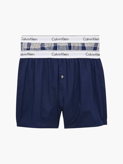 Calvin Klein Underwear HU370917 | Calvin Klein Modern Cotton Slim Fit Férfi Boxer Sötétkék / Szürke